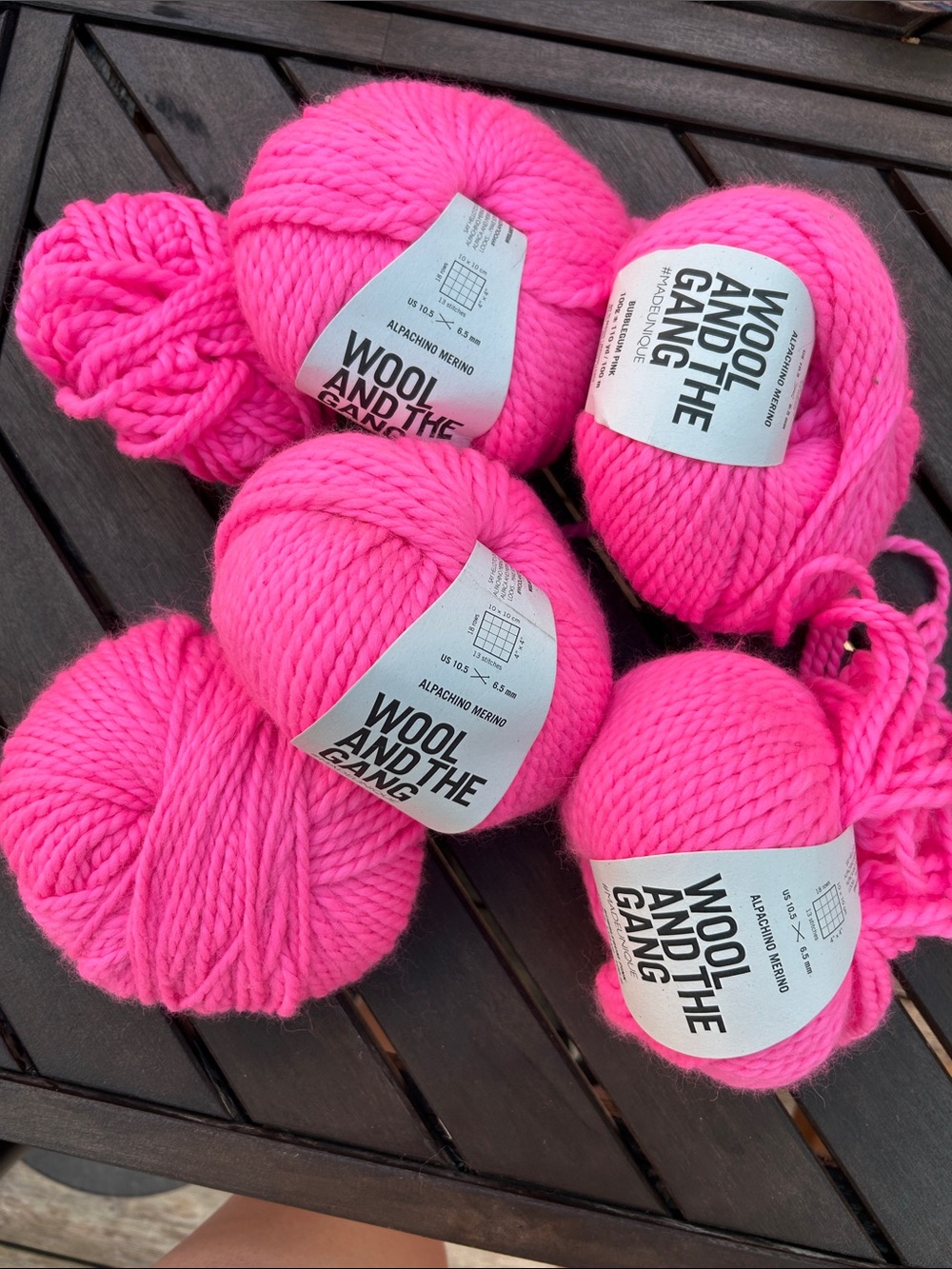 Wool and the Gang alpachino merino 4.75 skeins bubblegum pink